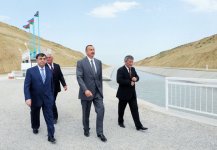Azerbaijani President inspects construction of Valvalachay-Takhtakorpu channel`s first section (PHOTO)
